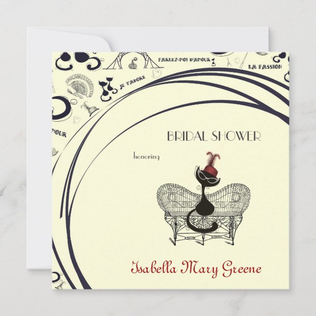 Convites Les Aristochats Noirs - paixão francesa (Frente)