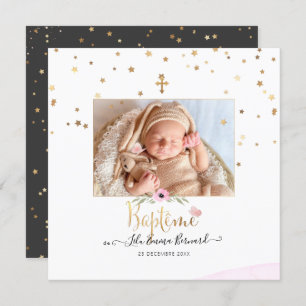 Convites Les etoiles d'or Faire-part de Baptême