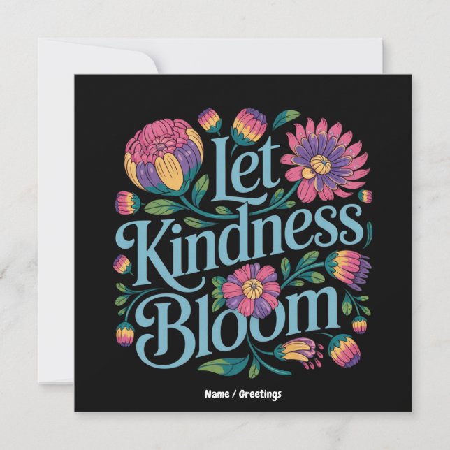 Convites Let Kindness Bloom Be Kind Rainbow Flowers Inspire (Frente)