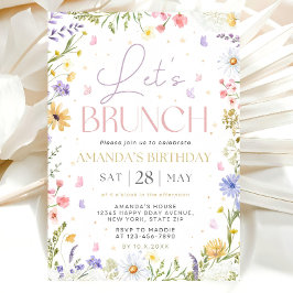 Convites Let’s Brunch Invitation Template, Wildflower Birth