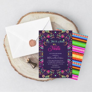 Convites Let`s Fiesta watercolor baby shower