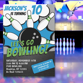 Convites Let’s Go Bowling!  Fun Bowling-Style Birthday Kids