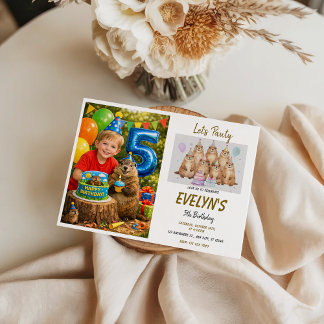 Convites Let’s Party Groundhog 5th Birthday – Fun Kids