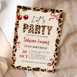 Convites Let’s Party Leopard Cheetah Birthday Invitation