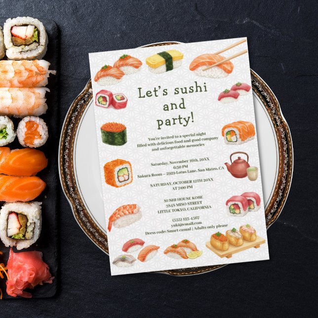 Convites Let’s sushi and party! (Criador carregado)