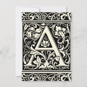 Convites Letra A Monograma Medieval Art Nouveau