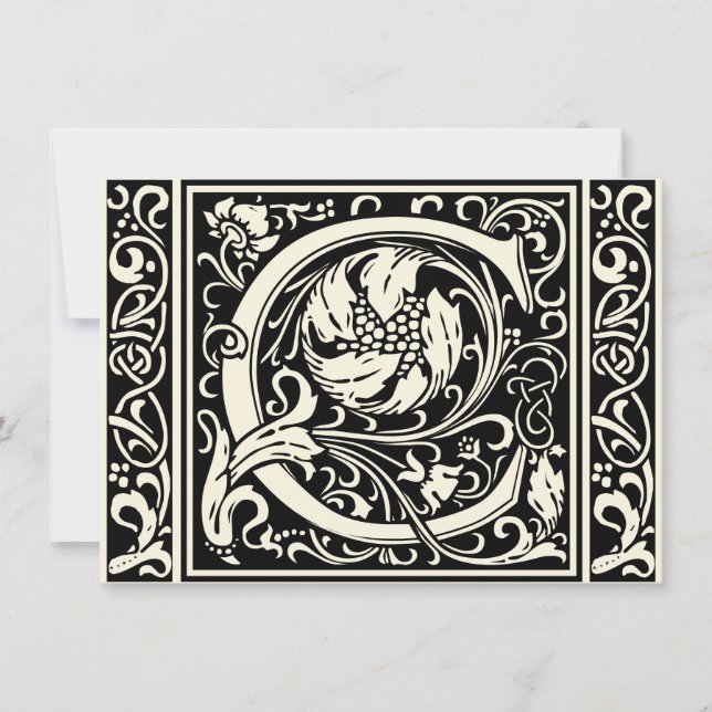 Convites Letra C Monograma Medieval Art Nouveau (Frente)