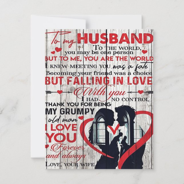 Convites Letra Cute para Marido | Ao Meu Marido Presente (Frente)