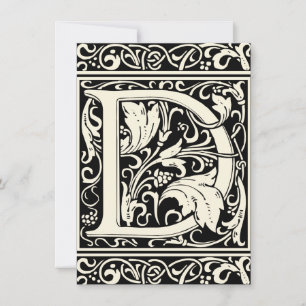 Convites Letra D Monograma Medieval Art Nouveau