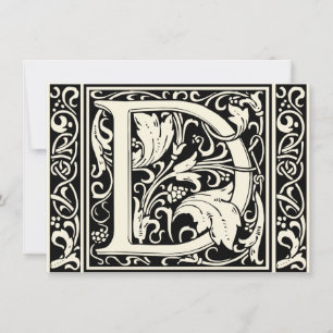 Convites Letra D Monograma Medieval Arte Nova