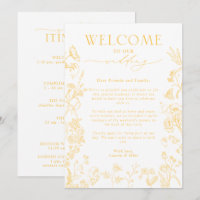 Letra de Boas-vindas da Chinoiserie Dourada e Itin