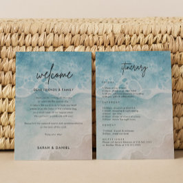 Convites Letra de Boas-vindas do Beach Wedding Itinerary