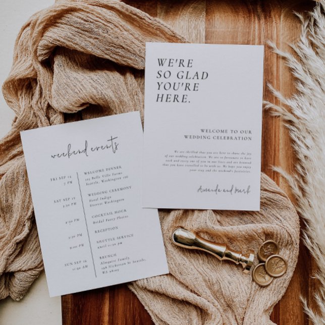 Convites Letra de Boas-vindas Moderna e Linha do Tempo Itin (Criador carregado)