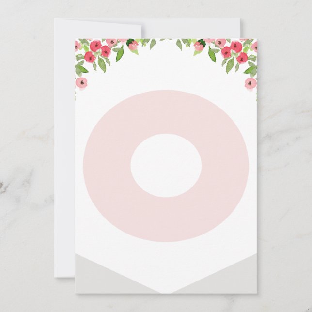 Convites Letra de madeira com faixa de primeiro aniversario (Frente)