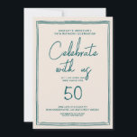 Convites Letra de manuscrito 50ª Festa de aniversário<br><div class="desc">Letra de manuscrito 50ª Festa de aniversário</div>