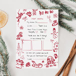 Convites Letra de porta do Desenhar manual para Papais noei<br><div class="desc">Carta personalizada para o Pai Natal. Dê a seu filho este ano uma carta especial e fofa para Papais noeis. Coleção: https://www.zazzle.com/collections/love_christmas_collection-119212194434211063</div>