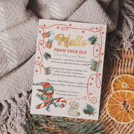 Convites Letra de retorno Elf de Natal