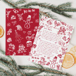 Convites Letra do Papai noel Portografia da Mão do Desenhar<br><div class="desc">Carta personalizada de Desenhar de Mão do Papai Noel. Dê ao seu filho,  este ano,  uma carta especial e fofa de Papais noeis.</div>