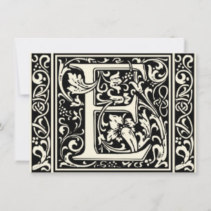 Convites Letra E Monograma Medieval Arte Nova