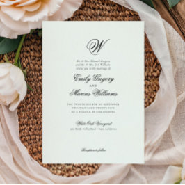 Convites Letra Elegante Clássica Inicial Sobrenome Casament