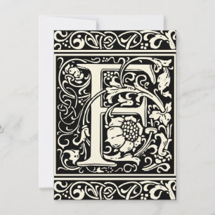 Convites Letra F Monograma Medieval Art Nouveau
