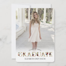 Letra Floral Dourada Burgundy Blush Foto de Gradua