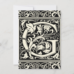 Convites Letra G Monograma Medieval Art Nouveau