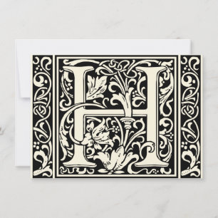 Convites Letra H Monograma Medieval Arte Nova