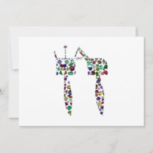 Letra hebraica 'CHET' feita com diamantes e pedras