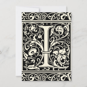Convites Letra I Monograma Medieval Art Nouveau