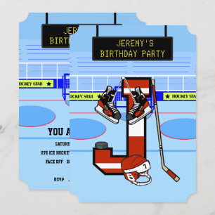 Convites Letra inicial personalizada J Ice Hockey