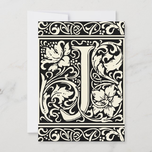 Convites Letra J Monograma Medieval Art Nouveau (Frente)