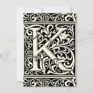 Convites Letra K Monograma Medieval Art Nouveau