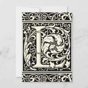 Convites Letra L Monograma Medieval Art Nouveau