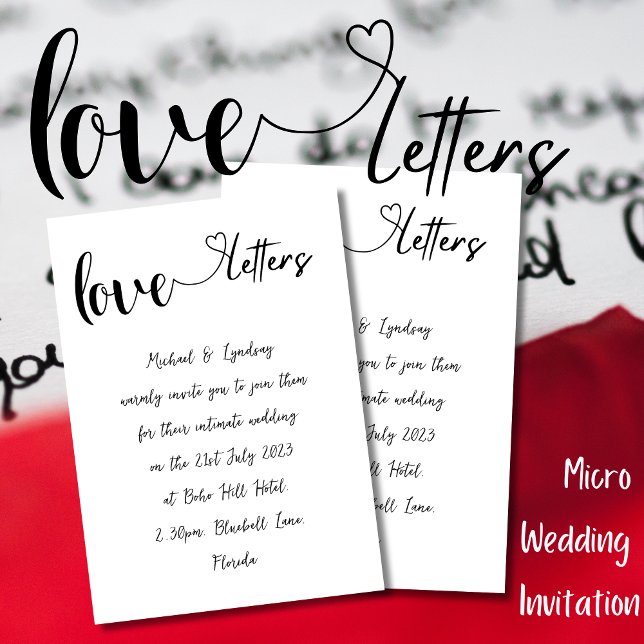 Convites Letra Love SimpleInk Casamento manuscrito (Criador carregado)