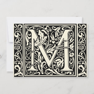 Convites Letra M Monograma Medieval Art Nouveau
