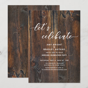 Convites Letra Manuscrita de Madeira Texturizada Vamos Cele