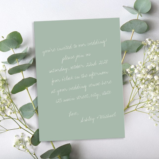 Convites Letra manuscrita minimalista Wedding (Criador carregado)