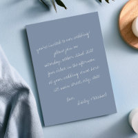 Letra Minúscula Azul Manuscrita Casamento
