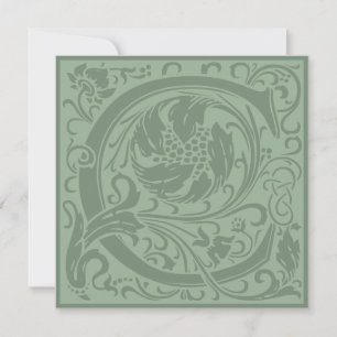 Convites Letra Monograma Floral de William Morris Alfabeto 
