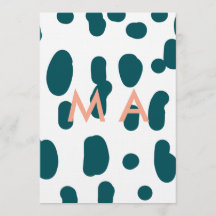 Letra monograma laranja pastel bolinha azul mascul