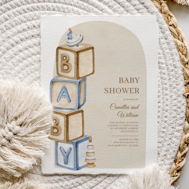 Convites Letra Nêutrica Boho Baby Chá de fraldas (Criador carregado)