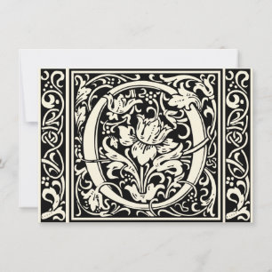 Convites Letra O Monograma Medieval Art Nouveau