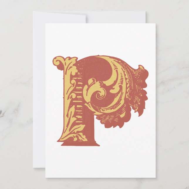 Convites Letra "P" bordado elegante (Frente)