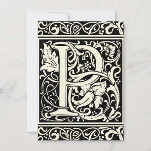 Convites Letra P Monograma Medieval Arte Nova