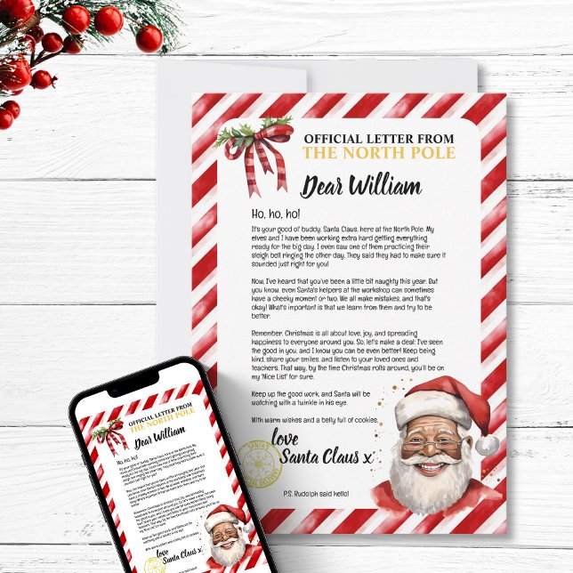 Convites Letra Playful Personalizada Maldita De Papais noei (Positive Personalized Naughty Letter To Santa  magic north pole  workshop for kids children red fun)