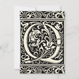 Convites Letra Q Monograma Medieval Art Nouveau
