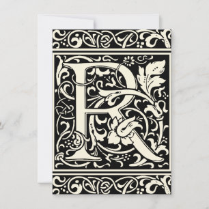 Convites Letra R Monograma Medieval Arte Nova