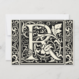Convites Letra R Monograma Medieval Arte Nova