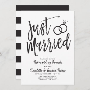 Convites Letra Recem casados Script Posta Casamento Brunch